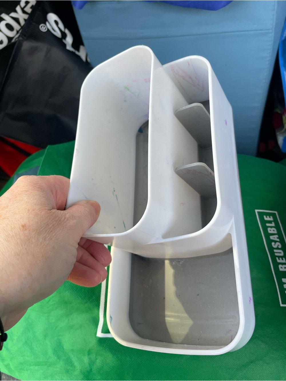 3 White Plastic Desk Organizer Caddy
